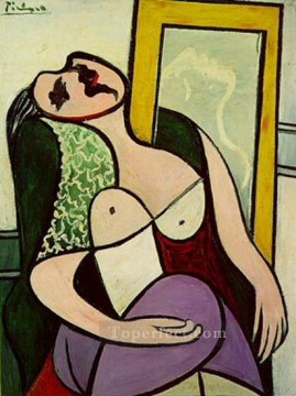  Walter Decoraci%C3%B3n Paredes - El durmiente con el espejo Marie Therese Walter 1932 cubismo Pablo Picasso